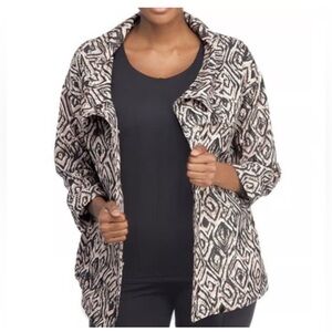 NWT NYDJ Geometric Patterned Jacket size Large Diamond wood not your daughter